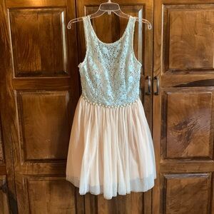 City Triangles Homecoming Dress Pink & Blue with Pearl details Size: 11